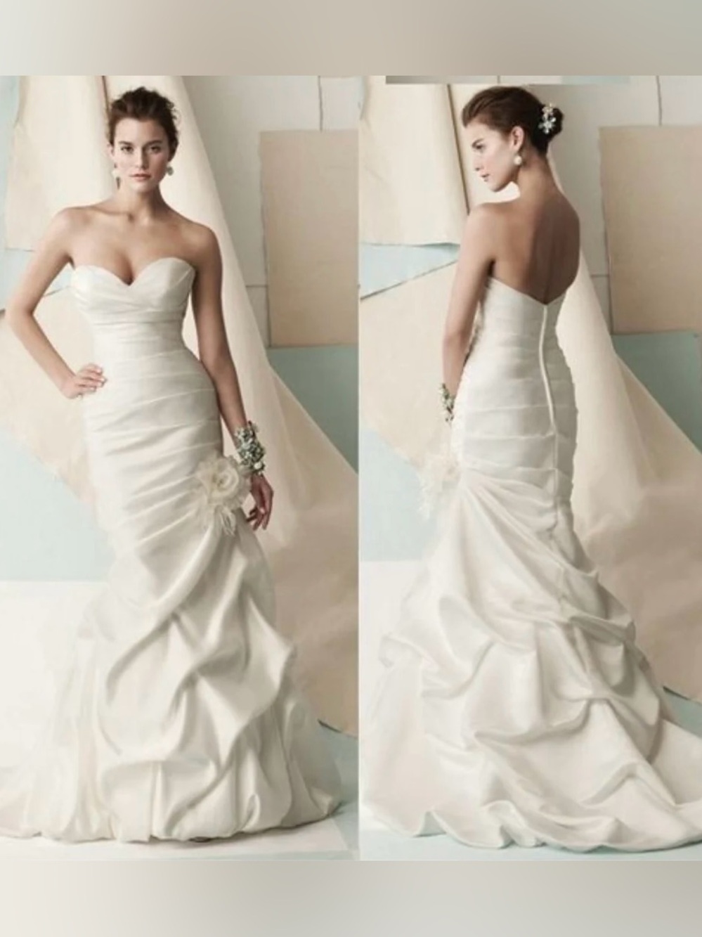 Mikaella Bridal 1406 Wedding Dress Ivory Altered Size 8 Worn Once